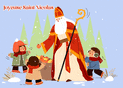 Saint Nicolas et les enfants en f&ecirc;te